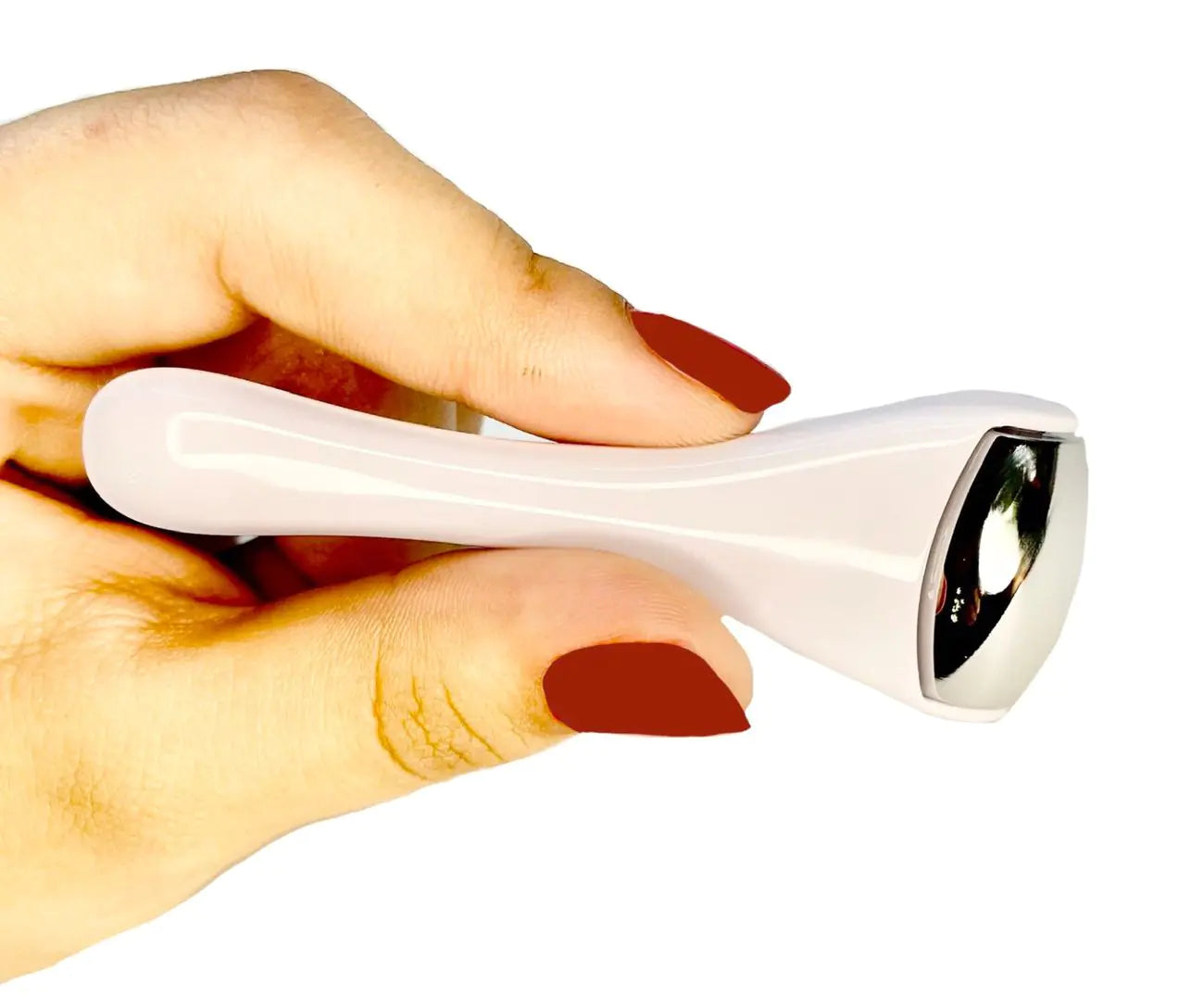 Freshé IceGlow Roller™ product close-up showing stainless-steel cooling head.